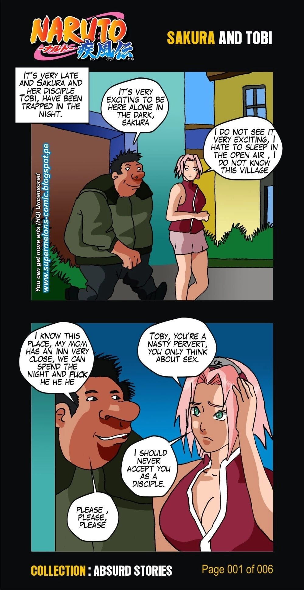 Naruto- Absurd Stories- Sakura and Tobi page 1