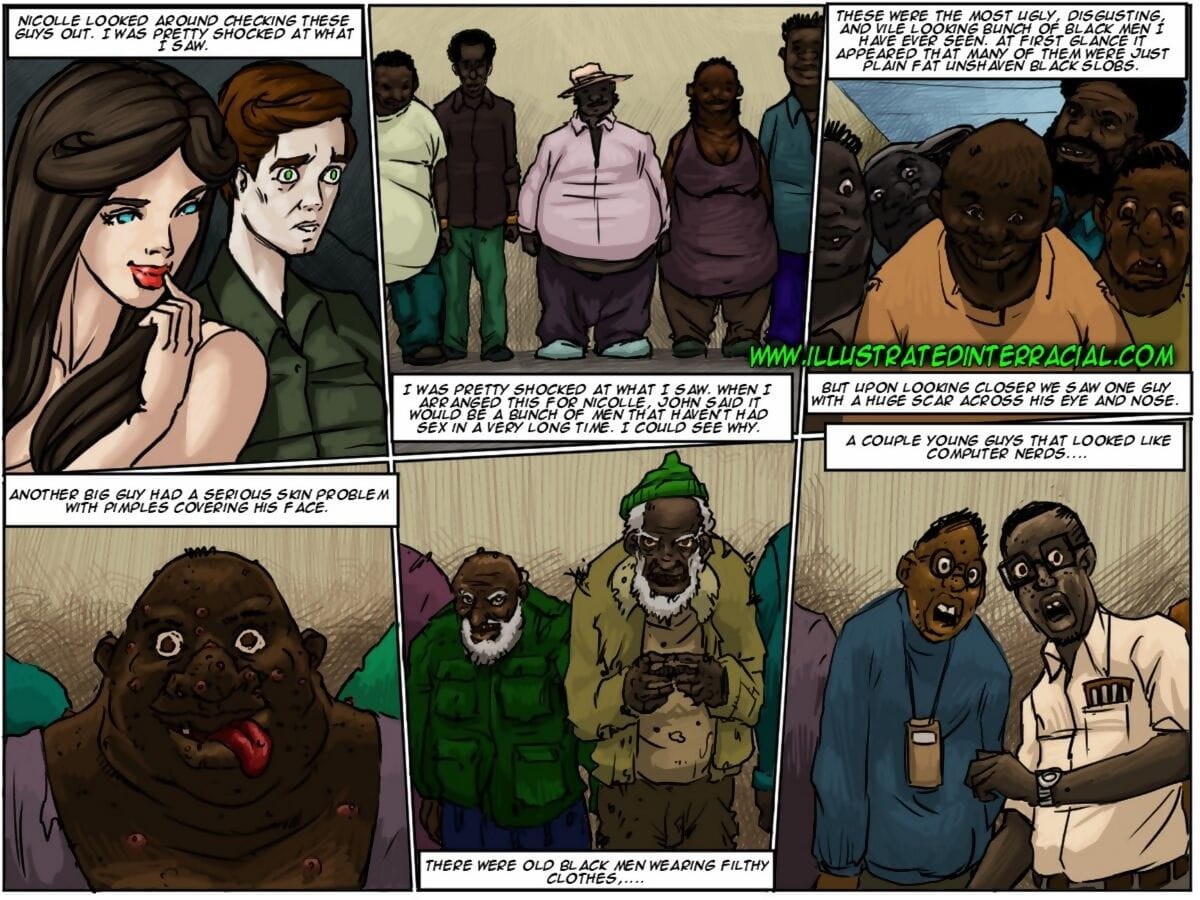 illustratedinterracial slut のための 醜い 黒 男性 page 1