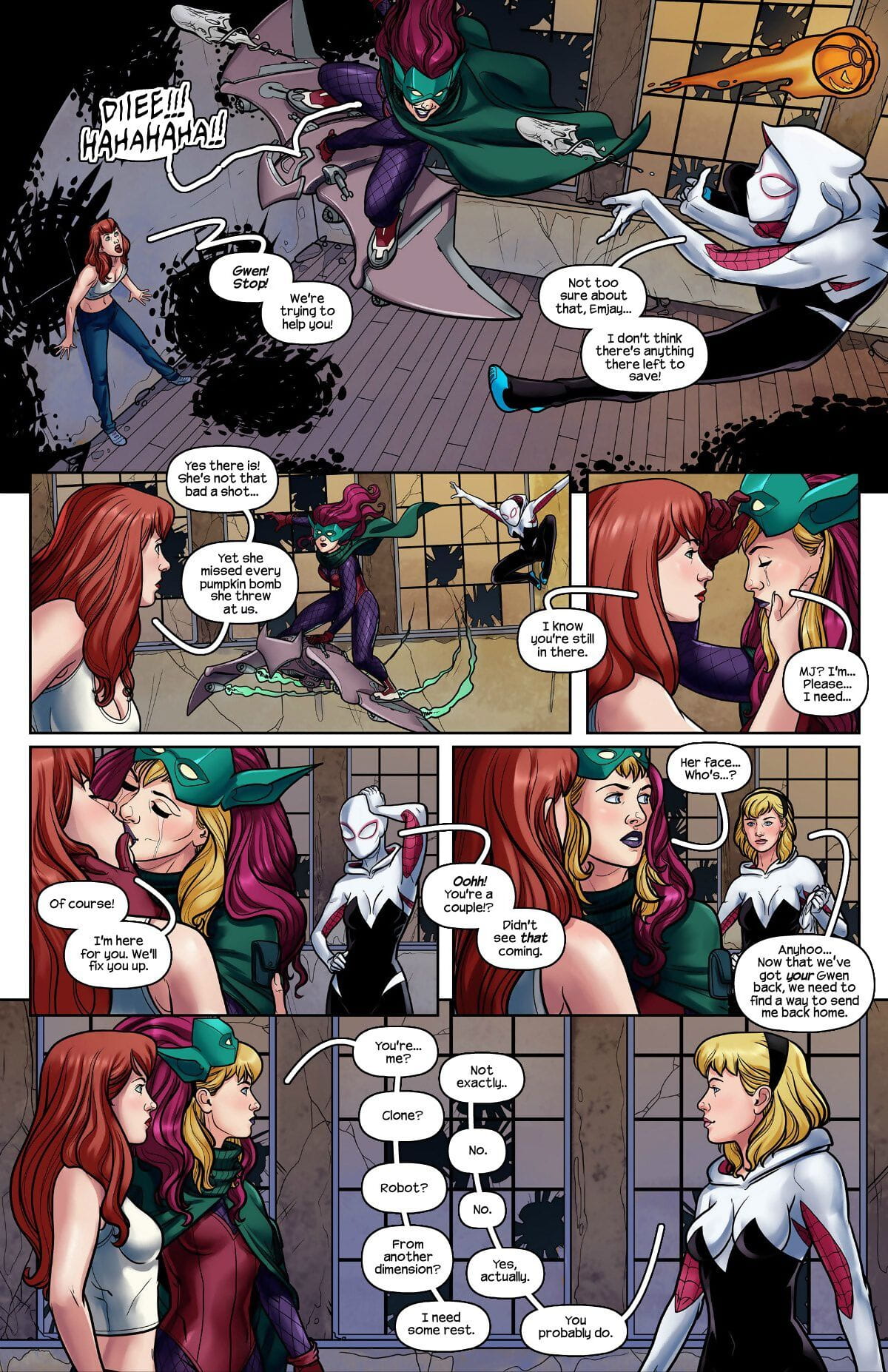 特雷西 领角 鬼 蜘蛛 vs. 绿色的 小妖精 page 1